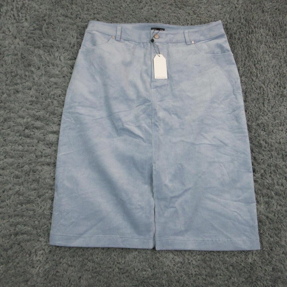 UNIVERSAL STANDARD Skirt Womens 14-16 Blue Straight Pencil Corduroy Pockets NWT